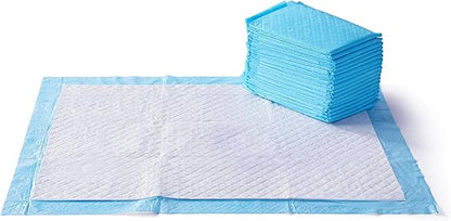 Basics Dog and Puppy Pee Pads with 5-Layer Leak-Proof Design and Quick-Dry Surface for Potty Training, Heavy Duty Absorbency, X-Large, 28 x 34 Inch - Pack of 25, Blue & White