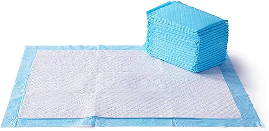 Basics Dog and Puppy Pee Pads with 5-Layer Leak-Proof Design and Quick-Dry Surface for Potty Training, Heavy Duty Absorbency, X-Large, 28 x 34 Inch - Pack of 25, Blue & White