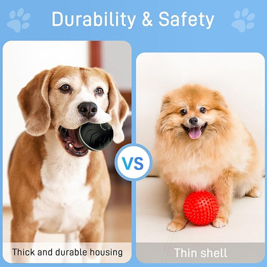 Interactive Dog Toys, Dog Ball, Automatic Rolling and Bouncing, Durable and USB Rechargeable, Fun Smart Toy for Puppies, Small, Medium and Large Dogs