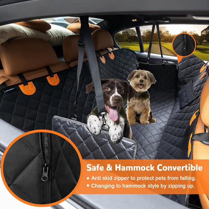 URPOWER Dog Car Seat Cover – 100% Waterproof, Hammock Style, Scratch-Resistant, Nonslip, Durable & Comfortable – For Cars, Trucks, and SUVs