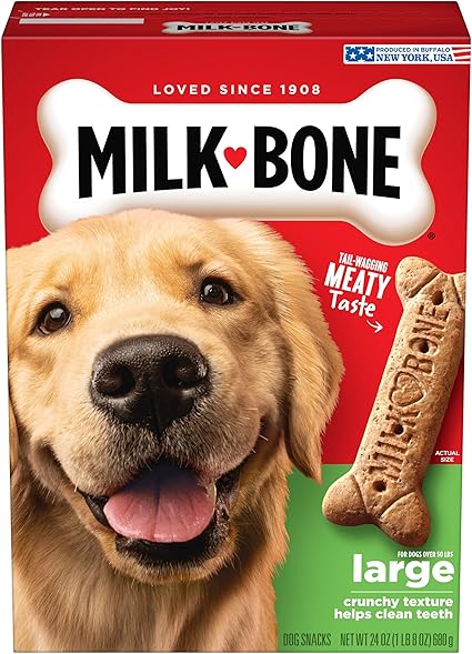 Milk-Bone Original Dog Treats for Large Dogs, 24 Ounce, Crunchy Biscuit Helps Clean Teeth