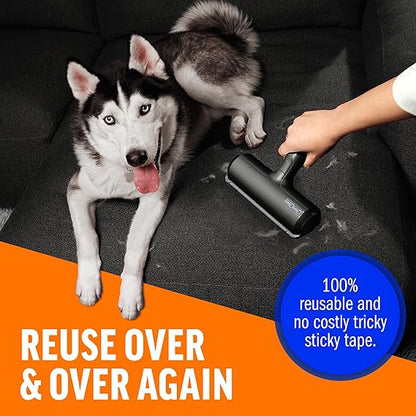 "Best-selling reusable pet hair remover for dogs & cats. No batteries needed! Works on furniture, carpets & clothing. 30-day guarantee. Order now!