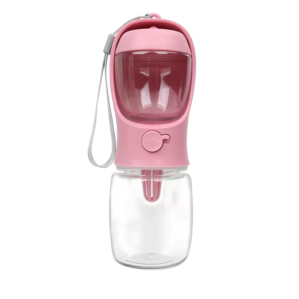 Portable 2-in-1 Dog Cat Water Bottle - Food and Water Container for Travel