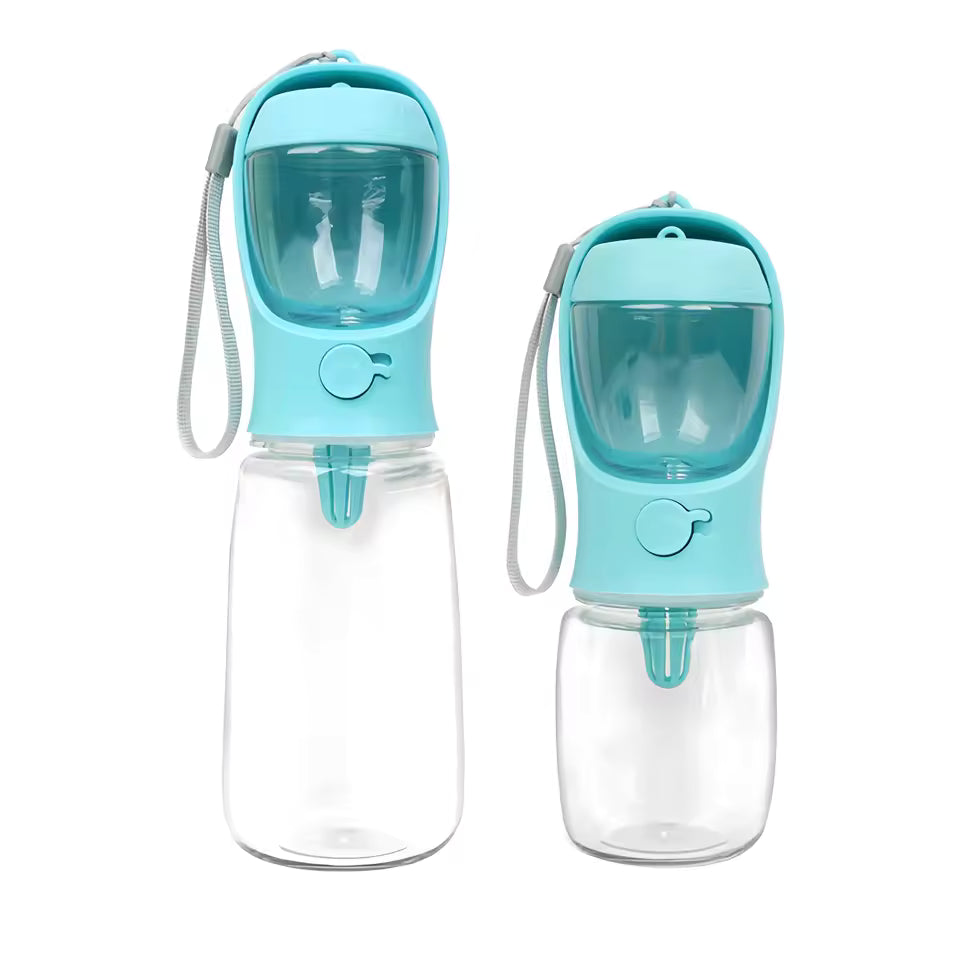Portable 2-in-1 Dog Cat Water Bottle - Food and Water Container for Travel