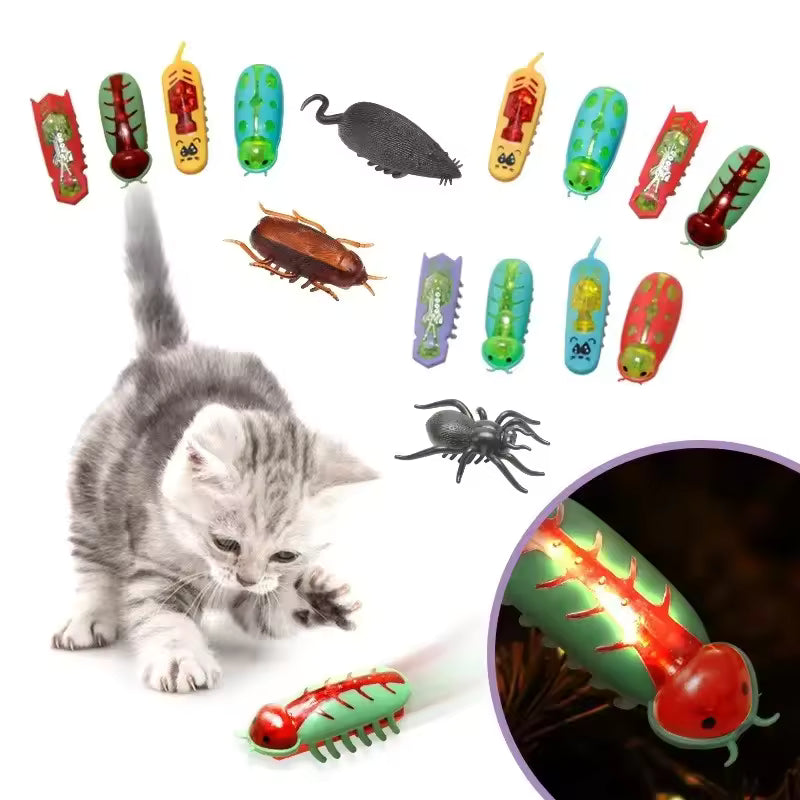 Interactive Electric Bug Toy for Cats - 5 Pack Assorted Automatic Vibrating Beetles with Obstacle Avoidance