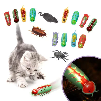 Interactive Electric Bug Toy for Cats - 5 Pack Assorted Automatic Vibrating Beetles with Obstacle Avoidance