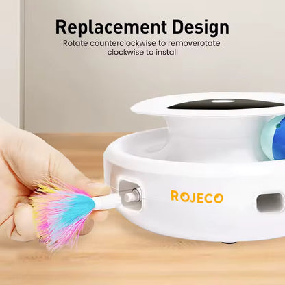 ROJECO Smart Cat Toy - Automatic Interactive Feather Ball 5 Modes