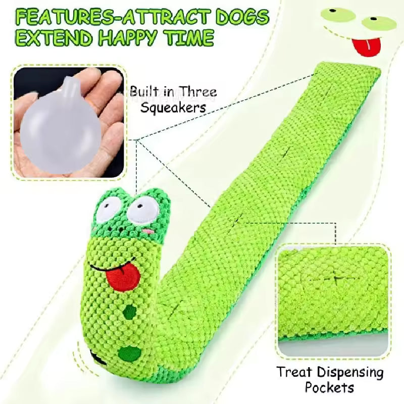 Snail Dog Puzzle Feeder Toy - Interactive Plush Squeaky Toy for Puppies & Dogs
