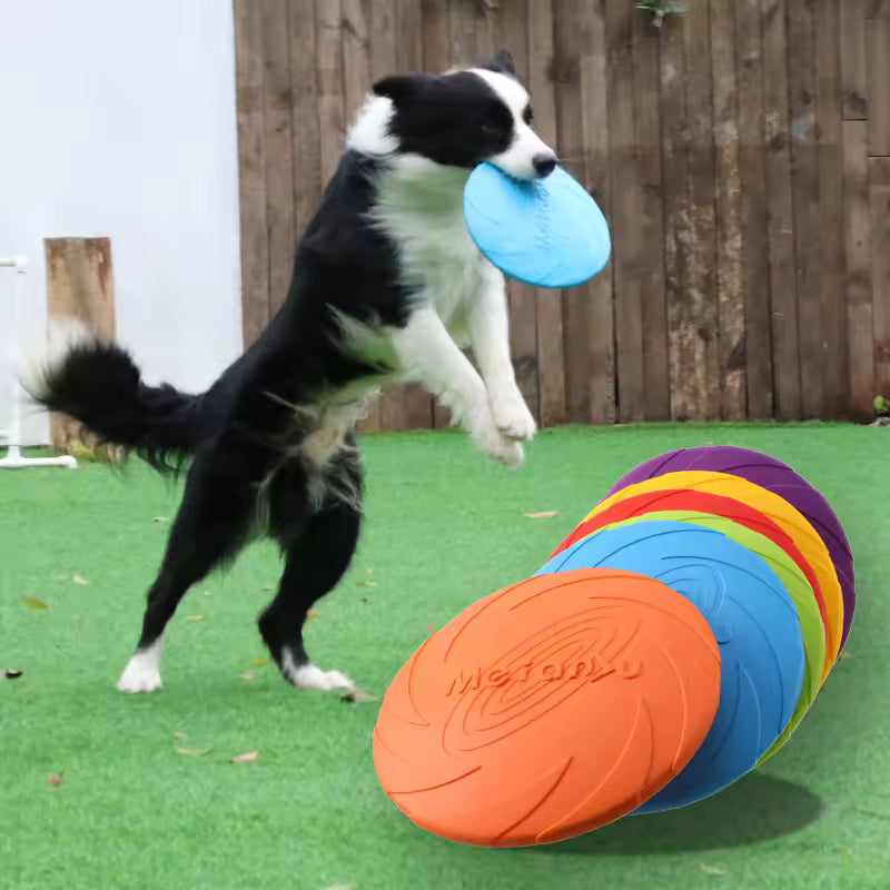 OUZEY Bite-Resistant Flying Disc for Dogs - Durable Outdoor Training Frisbee Toy