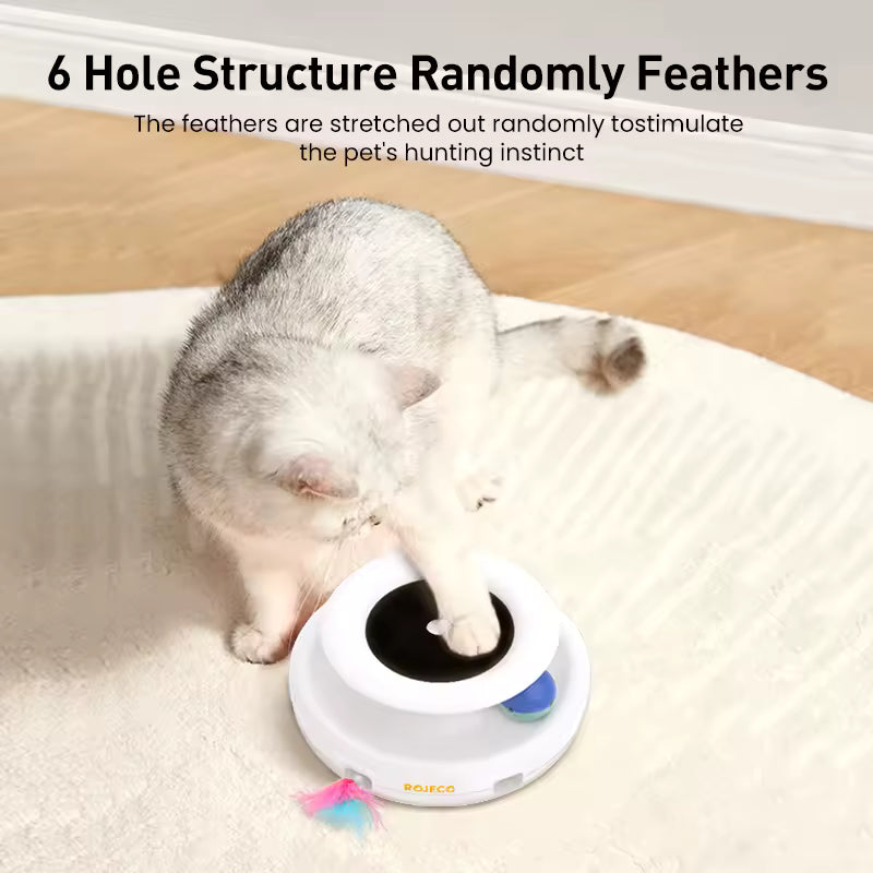 ROJECO Smart Cat Toy - Automatic Interactive Feather Ball 5 Modes